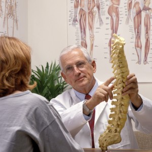 chiropractor explaining spine health
