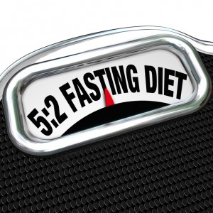 Scale that says "5:2 Fasting Diet"