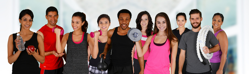 People who are working out in many different ways
